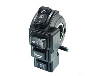 Commutateur de guidon 4 fonctions pour vélo électrique avec phare, clignotant, klaxon et contrôle de vitesse, compatibilité 22 mm