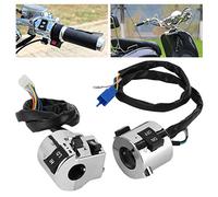 Commutateur de guidon de moto, bouton de commande universel pour guidon de moto, bouton de commande pour phare, klaxon, assemblage par paire avec 25 mm plaqué chrome, Populaire