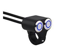 Commutateur de Guidon Interrupteur de Commande de Guidon de Moto On/Off Bouton de Retour Manuel 7 / 8inch 22mm Universelle Interrupteur de Phare Indicateur LED en Alliage d'Aluminium(Type-C)
