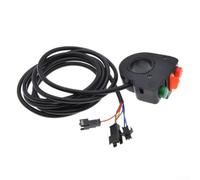 Commutateur de guidon pour scooter et vélo électrique offrant des fonctions de clignotants et de contrôle de l'accélérateur compatible avec guidon 7/8 22 mm (rouge)