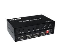 Commutateur de matrice HDMI 4K True Matrix 2x4 4x2 Splitter de commutateur vidéo HDMI Matrix 2 entrées 4 sorties avec extracteur de voix optique et R/L Vidéoconférence, diffusion en direct(2X2)