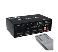 Commutateur de matrice HDMI 4K True Matrix 2x4 4x2 Splitter de commutateur vidéo HDMI Matrix 2 entrées 4 sorties avec extracteur de voix optique et R/L Vidéoconférence, diffusion en direct(4X2)