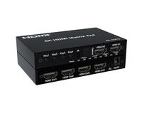 Commutateur de matrice HDMI 4K True Matrix 2x4 4x2 Splitter de commutateur vidéo HDMI Matrix 2 entrées 4 sorties avec extracteur de voix optique et R/L Vidéoconférence, diffusion en direct(2X4)