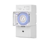 Commutateur de minuterie,Sunydog mécanique 24 heures DC 12V Intervalle de 30 minutes 48 fois ON/OFF Minuterie électrique programmable Interrupteur de relais d'installation sur rail DIN