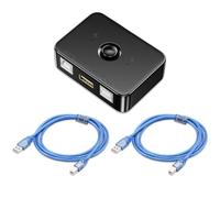 Commutateur de partage d'imprimante USB 2.0 - 2 ports USB avec lumière LED - 2 ordinateurs partagent 1 imprimante - Commutateur manuel pour PC, imprimante, scanner