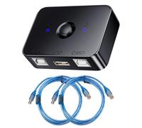 Commutateur de Partage D'imprimante USB 2.0 2 Ports USB B,2 Ordinateurs Partagent 1 Commutateur D'imprimante-Interrupteur Manuel-Avec lumière LED-Avec 2 Câbles