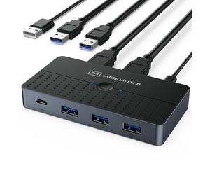 Commutateur de partage USB 3.0 2 entrées 4 sorties pour plusieurs ordinateurs Commutateur rapide pour concepteurs et joueurs