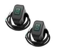 Commutateur de poignée de moto ON/OFF, contrôle du clairon, 12V | Commutateur en alliage d’aluminium imperméable pour le contrôle des phares et des clochettes(2pcs Green)