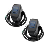 Commutateur de poignée de moto ON/OFF, contrôle du clairon, 12V | Commutateur en alliage d’aluminium imperméable pour le contrôle des phares et des clochettes(2pcs Blue)