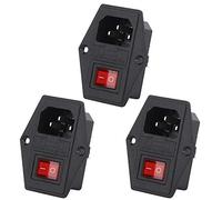 Commutateur de Prise, Interrupteur de Prise de Courant Alternatif 3 Pièces à 4 Broches, avec Fusible intégré Léger Accessoires D'imprimante 3D, Fusible, Prises de Lumière