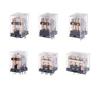 Commutateur de relais intermédiaire électromagnétique à bobine Miniature, 10 pièces, HH52P 53P 54P 62P 63P 63P LED 12/24VDC 110/220VAC(AC(10PCS),HH64P (24V))