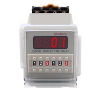 Commutateur de relais temporisé DH48S-S DC24V 12V 0.1S-99H, relais numérique Programmable LED AC220V 380V SPDT avec Base(SH48S-S 12V)