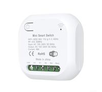 Commutateur de relais WiFi intelligent RF433 pour contrôle d'éclairage sans fil avec activation vocale pour Alexa et utilisation multi-emplacements (16 A)