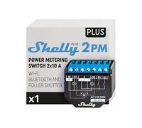 Shelly Interrupteur de relais double Plus 2PM – Wi‑Fi, 2 canaux 16A, compteur d'énergie, Alexa & Google Home