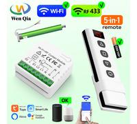 Commutateur de rideau de volet roulant WiFi RF, module intelligent Tuya pour auvent de stores de fenêtre, télécommande 5 en 1, minuterie, fonctionne avec Google Home Alexa 1Remote