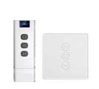 Commutateur de rideau intelligent à activation vocale pour un contrôle sans faille, télécommande RF433 et WiFi activé pour compatibilité Alexa (blanc)