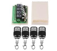 Commutateur de télécommande radio sans fil DC 12 V, module récepteur de relais RF 433 MHz avec 4 émetteurs pour interrupteur à distance de maison intelligente