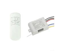 Commutateur de télécommande sans fil 220 V pour éclairage, récepteur 1/2/3 canaux avec commande par bouton, portée de 20 m, 2000 W par canal, boîtier ABS, blanc (3 voies)