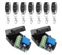 Commutateur de télécommande sans fil 433 MHz DC 12 V 1 CH RF Module récepteur avec émetteur, longue portée pour ouvre-porte de garage (2 récepteurs + 7 télécommandes)
