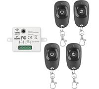 Commutateur De Télécommande Sans Fil Universel,Mini Récepteur,Lampe À Led Domestique,433Mhz,110V,220V,10A,Citations.4Remote 1Receiver.