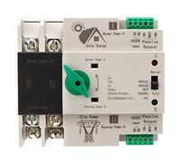 Commutateur de Transfert Automatique à Double Alimentation AC 400V 2P 63/80/100A ATS PC Commutateur à Bascule Automatique pour électricité Municipale, UPS, Onduleur, Solaire(63A)