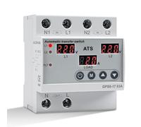 Commutateur de Transfert Automatique ATS Inverseur de Source monophasé 63A AC220V sur rail DIN avec protection contre les surtensions et les sous-tensions pour systèmes photovoltaïques et générateurs