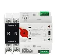 Commutateur de transfert automatique double alimentation 2P 4P 125 A AC 110 V 230 V ATS PV, commutateurs de sélection électriques, alimentation sans interruption sur rail DIN