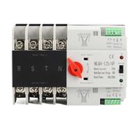 Commutateur de transfert automatique monté sur rail DIN, 4P, 3 phases, 4 fils, commutateur de contrôle d’alimentation sans coupure, 400 V AC, commutation en millisecondes, boîtier (100A)