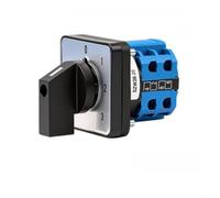 Commutateur de transfert électrique rotatif à 4 positions, 2 sections, AC 440 V DC 240 V 20 A avec contacts en alliage d'argent pour systèmes d'alimentation de machines, bleu SZW26-20/0-3.2