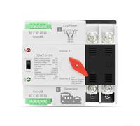 Commutateur de transfert manuel automatique 100 A 2P double source d'alimentation pour générateur solaire de camping-car, protection contre la tension sur rail DIN (100 A)