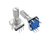 Commutateur d'encodeur de réinitialisation EC11, avec bouton-poussoir, tourner à gauche ou à droite, auto-rotatif, 5 broches, Type DIP, 15/20mm, demi-prune(Half axis 20mm,5PCS)