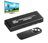 Commutateur d'interface multimédia haute définition - Commutateur 4K @ 120 Hz avec télécommande, adaptateur à faible latence pour console de jeu, projecteur Media Center
