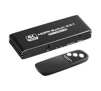 Commutateur d'interface multimédia haute définition, commutateur 4K @ 120 Hz avec télécommande | Adaptateur professionnel Plug and Play pour système de présentation de projecteur
