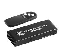 Commutateur d'interface multimédia haute définition - Commutateur 4K @ 120 Hz avec télécommande, adaptateur à faible latence pour console de jeu, projecteur Media Center