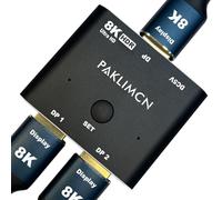 Commutateur DisplayPort bidirectionnel 8K60Hz Display Port 1.4 Switch Box 4K @ 144Hz 2 en 1 sortie 1 entrée 2 sorties pour afficher un seul moniteur à la fois. Ne prend pas en charge la fonctionnalité