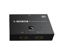 Commutateur DP bidirectionnel 2x1, Compatible HDMI2.1, 8K 60 4K, 1 entrée 2 sorties/2 entrées 1 sortie, convertisseur de répartiteur haute vitesse