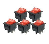Commutateur DPST On/Off Red Neno Light Rectangle Button Rocer Switch 5 Pcs