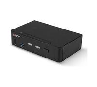 Lindy Commutateur KVM DisplayPort 39312 – 2 ports, DP1.4 8K (7680 x 4320), USB 3.0 & audio