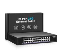 Commutateur Ethernet 24 ports 2,5 Go non géré, commutateur réseau NICGIGA 24 ports 2,5 G, Plug & Play, montage en rack de 19 pouces, design métallique sans ventilateur.