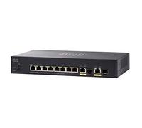 Commutateur géré Cisco SG350-10MP, combine 10 ports Gigabit Ethernet (GbE) et 8 ports Gigabit Ethernet RJ45 et 2 ports SFP Gigabit Ethernet, plus 124 W PoE, protection à vie limitée (SG350-10MP-K9-EU)