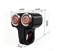 Commutateur Guidon 22mm Auto-Verrouillage LED | Alliage aluminium CNC, rétroéclairage LED /, visible nuit, structure pour robuste légère(Double red)
