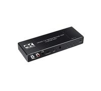 Commutateur HDMI 2.0, 4 entrées et 2 sorties, HDCP 1.4, 4K@60Hz, 6Gbps, ARC, extracteur audio R/L, jack 3,5mm, SPDIF, coaxial