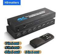 Commutateur HDMI 2.0 7 en 1 sortie 4K 60Hz commutateur HDMI 5X1/4X1 HDR HDMI 2.0 commutateur à distance pour PS5 Xbox série X NS commutateur PC 4K HDTV 4X1