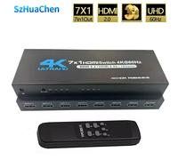 Commutateur HDMI 2.0 7 entrées 1 sortie 4K 60Hz, commutateur HDMI 5X1/4X1 HDR, télécommande pour PS5 Xbox Series X NS Switch PC 4K HDTV 5x1