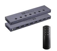 Commutateur HDMI 2.1 8K 2026, commutateur HDMI 2.1 7 en 1 prend en charge CEC 8K @ 60 Hz, 4K @ 240 Hz, 1080p @ 480 Hz HDCP 2.3 HDR Dolby Atmos VRR Compatible avec PS5 Xbox Lecteur Blu-Ray avec