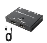 Commutateur HDMI 2.1 Ultra HD 8K haute vitesse 40 Gbps Directional Uniquement 2 en 1 out 8K @ 60 Hz 4K @ 120 Hz Répartiteur bi-directionnel Compatible avec les moniteurs de projecteurs Xbox PS5
