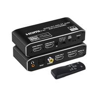 Commutateur HDMI 2x1 4K 120Hz EARC Extracteur Audio ARC Fibre Toslink 2.0 60Hz Télécommande Compatible For TV PS4