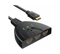 Commutateur HDMI 3x1, commutateur TV HD 4K compatible 3D, détection automatique du périphérique actif, commutation manuelle avec sélecteur,