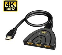 Commutateur HDMI 4K 3 Ports, Splitter 1 vers 3, Switch Automatique, Converter Ultra HD, Compatible PS4/5, Xbox, Blu-Ray, TV Box, 3D