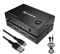 Commutateur HDMI 5 Ports, 4K @ 60 Hz HDMI 2.0 avec télécommande, Compatible HDR, HDCP2.2, 3D, 1080P, sélecteur HDMI Compatible avec PS4, Xbox, Lecteur Blu-Ray, Apple TV, Fire TV, avec télécommande